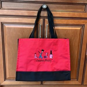 Sally’s Beauty Celebrate Beauty Travel Tote Bag With Embroidered Cosmetics